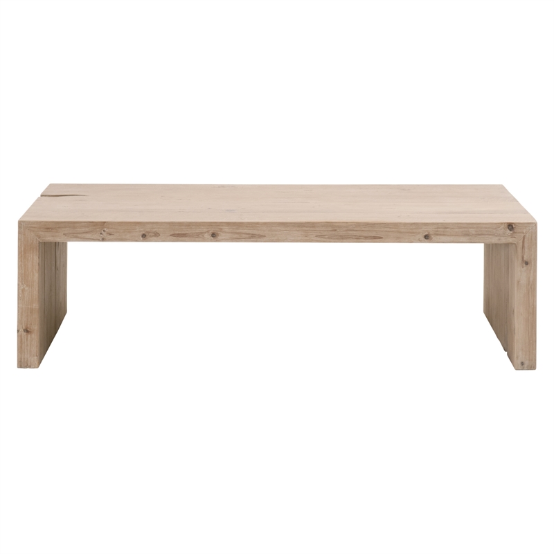 Maklaine Modern Transitional Wood Coffee Table in Smoke Gray