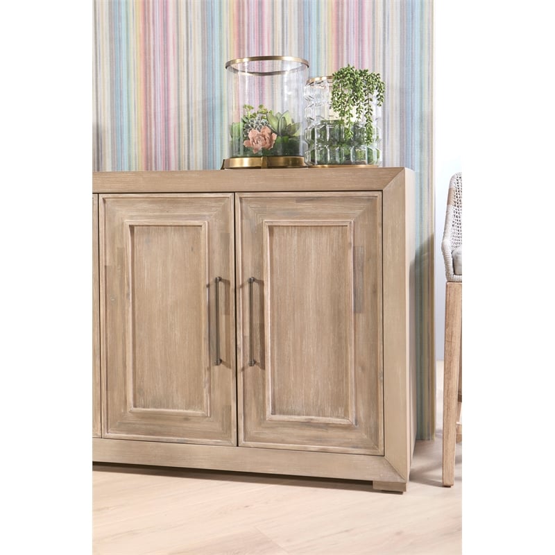 Maklaine Modern Transitional Wood Media Sideboard in Natural