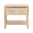 Maklaine Contemporary Transitional Wood Nightstand in Light Oak