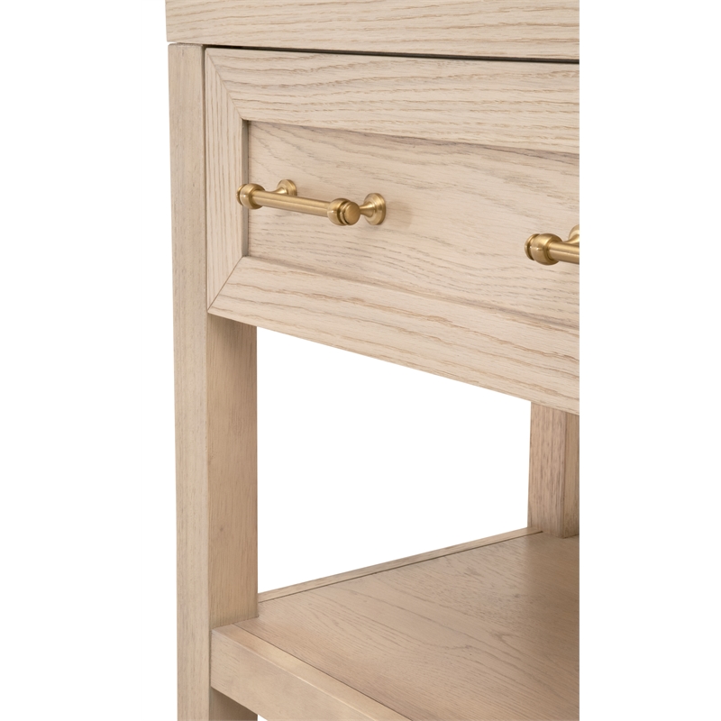 Maklaine Contemporary Transitional Wood Nightstand in Light Oak