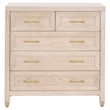Maklaine Modern Transitional 5-Drawer Wood High Chest in Light Oak