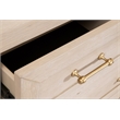 Maklaine Modern Transitional 5-Drawer Wood High Chest in Light Oak