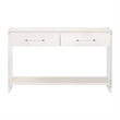 Maklaine Contemporary Transitional Wood Console Table in Pearl