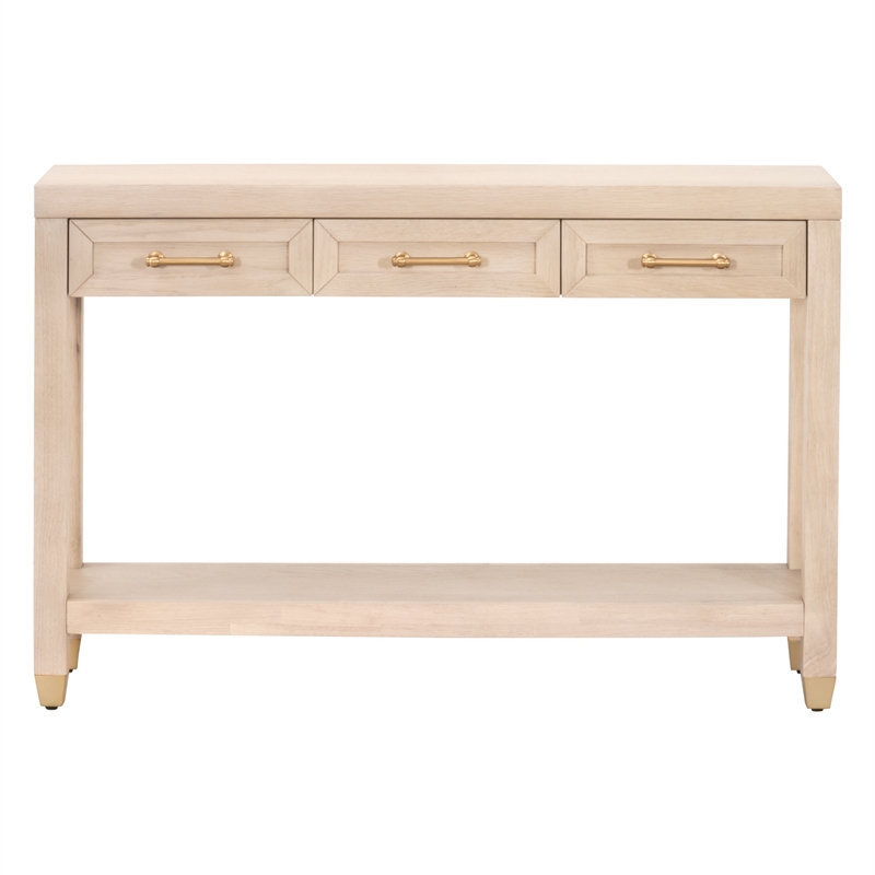 Maklaine Modern Transitional Wood Console Table in Light Oak