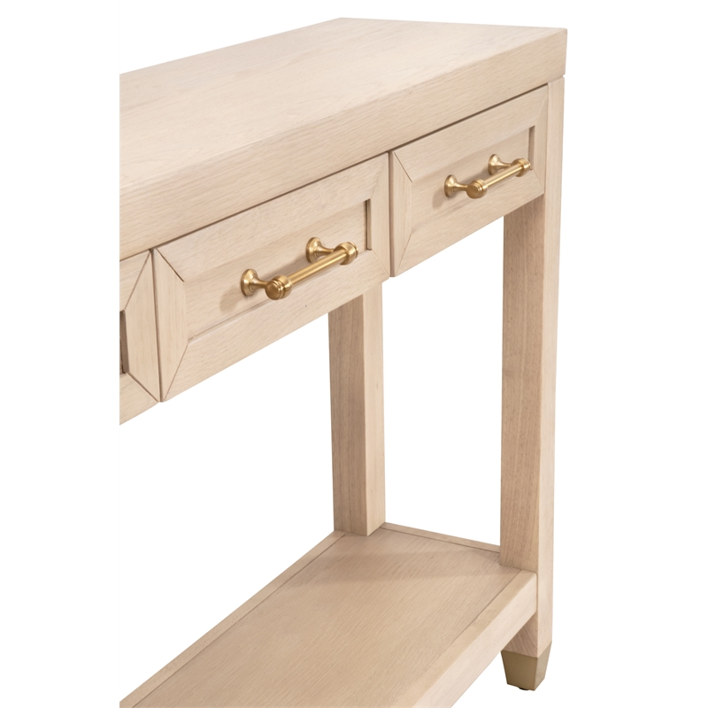 Maklaine Modern Transitional Wood Console Table in Light Oak