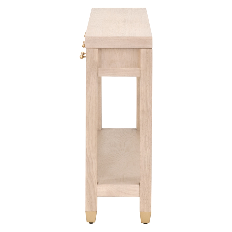 Maklaine Modern Transitional Wood Console Table in Light Oak