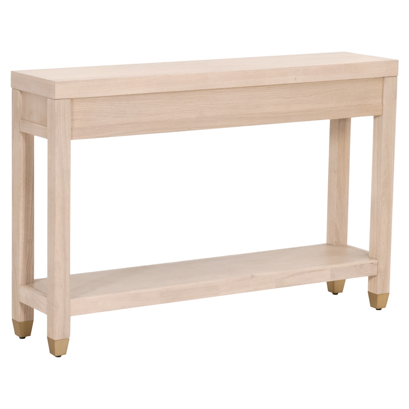 Maklaine Modern Transitional Wood Console Table in Light Oak