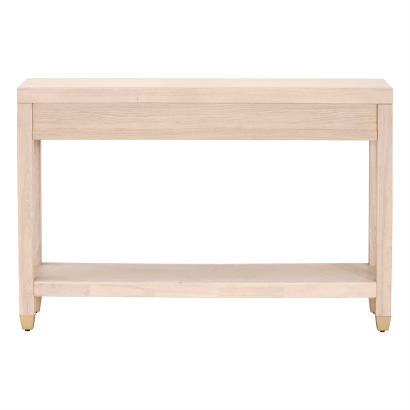 Maklaine Modern Transitional Wood Console Table in Light Oak