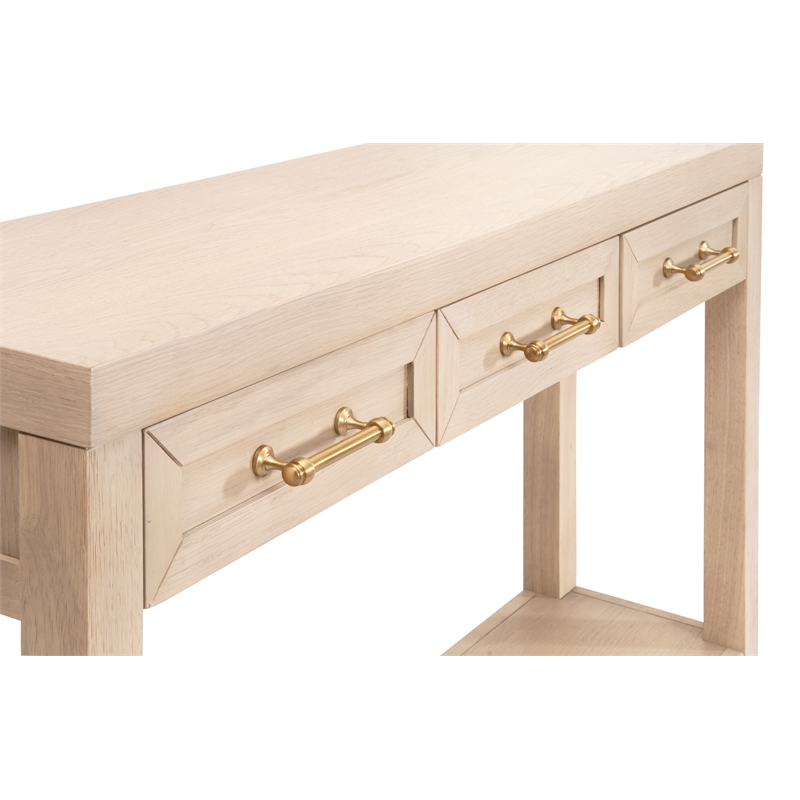 Maklaine Modern Transitional Wood Console Table in Light Oak