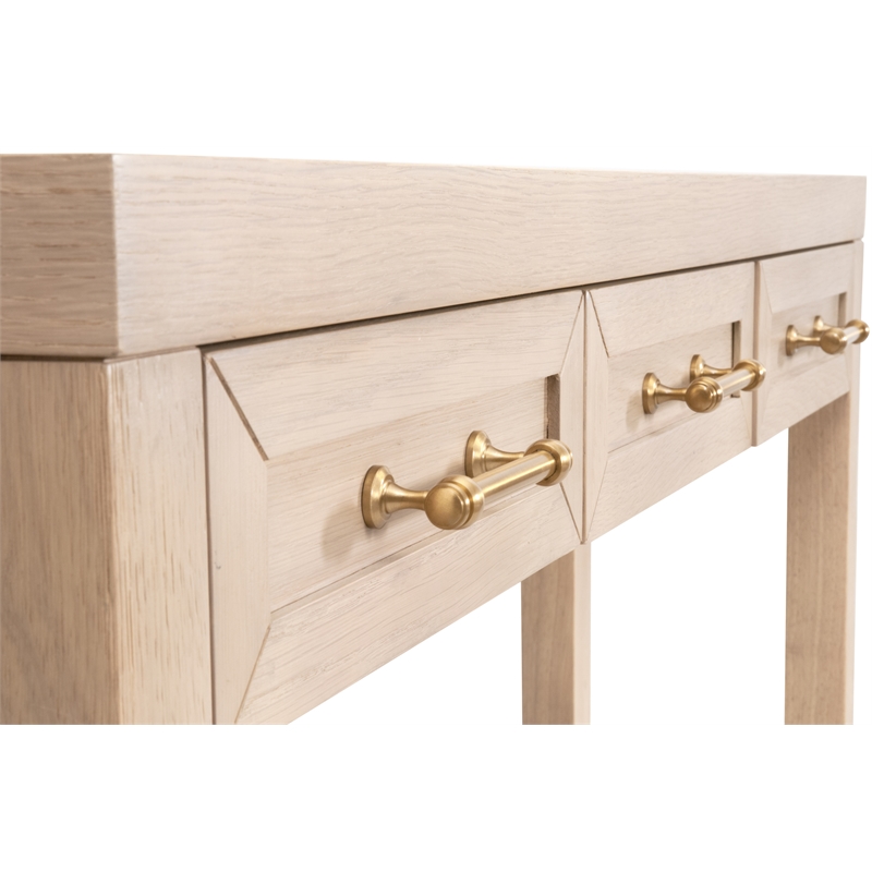 Maklaine Modern Transitional Wood Console Table in Light Oak