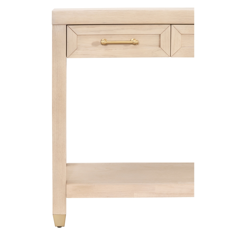 Maklaine Modern Transitional Wood Console Table in Light Oak