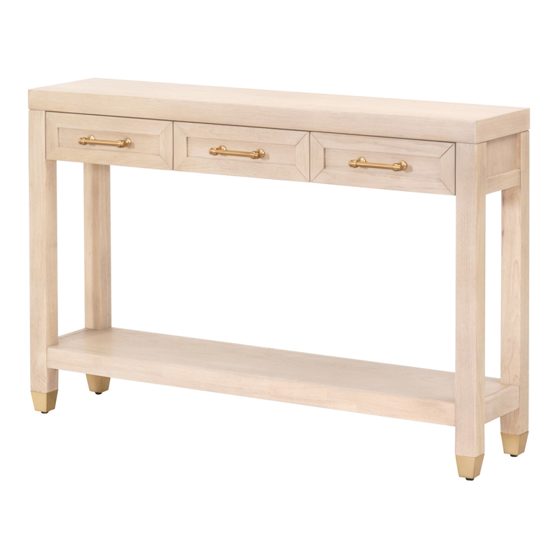 Maklaine Modern Transitional Wood Console Table in Light Oak