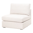 Maklaine Contemporary Transitional Fabric Armless Chair in Cream