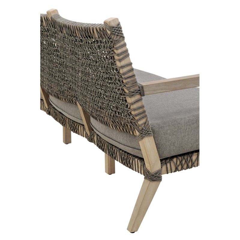 Maklaine Modern Transitional Outdoor Fabric Sofa in Dove Gray