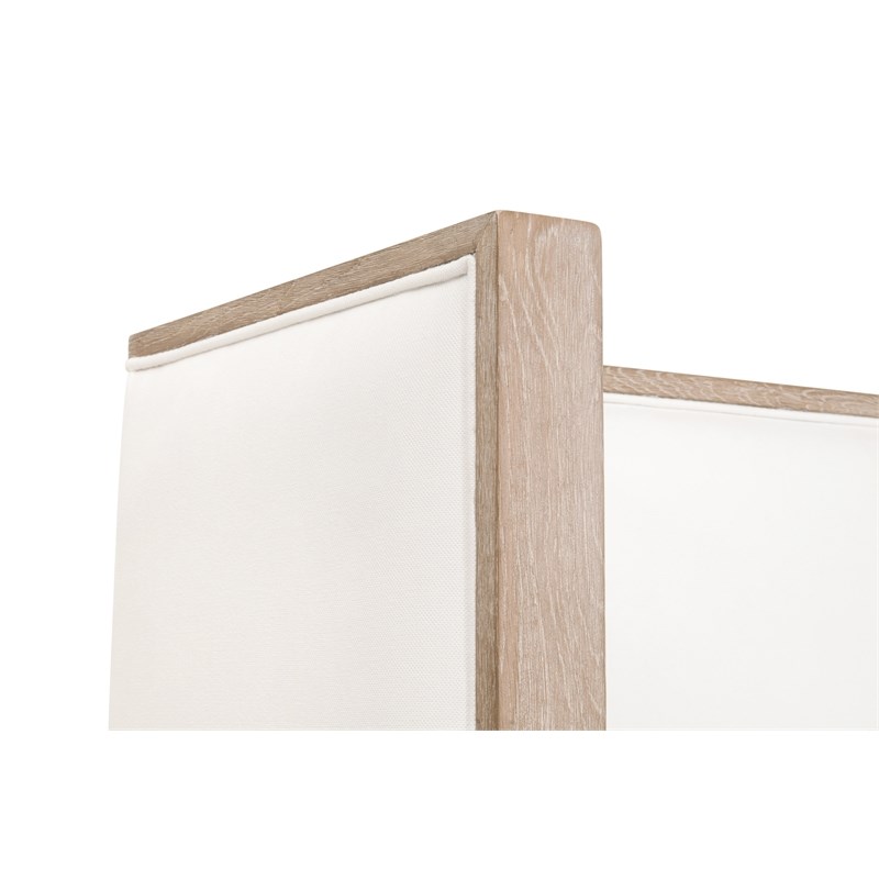Maklaine Modern Transitional Wood Standard King Bed in Pearl