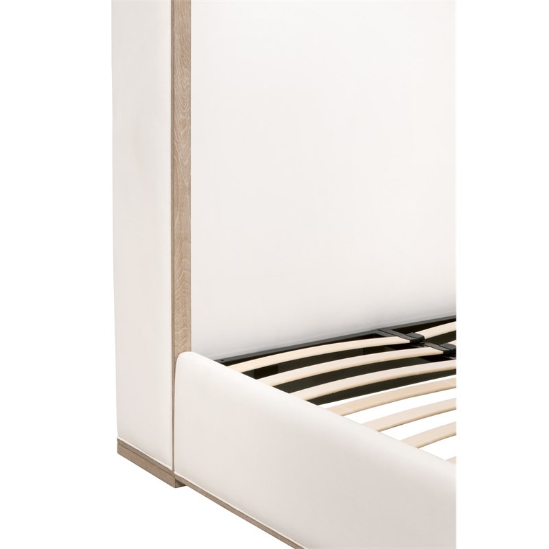 Maklaine Modern Transitional Wood Standard King Bed in Pearl