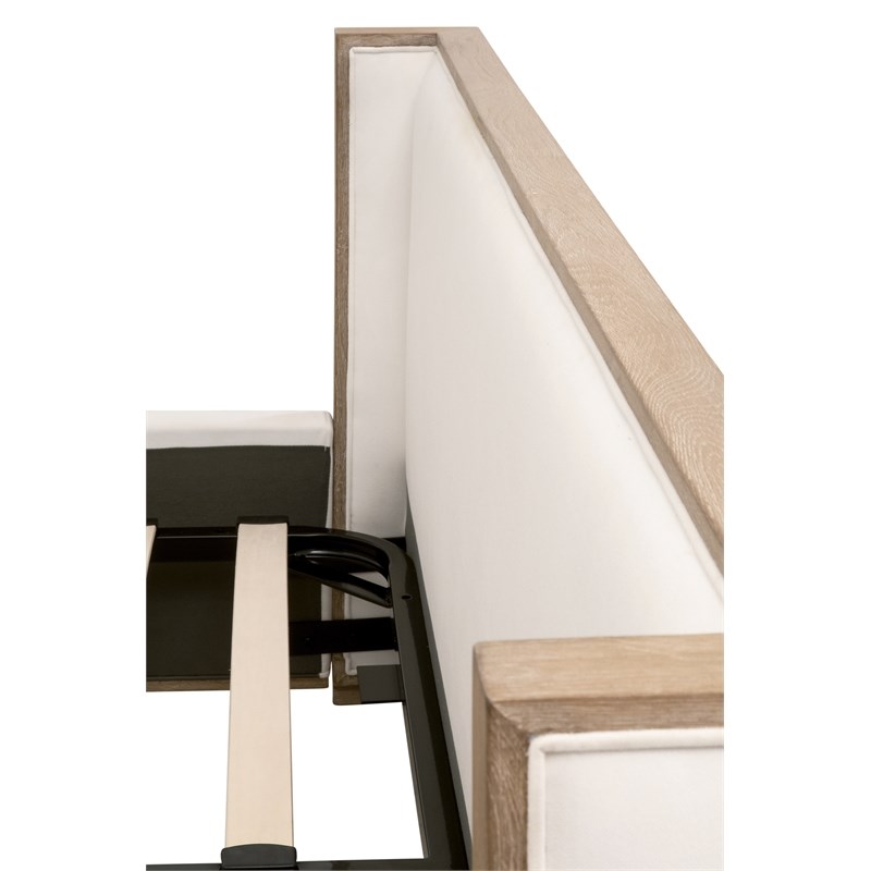 Maklaine Modern Transitional Wood Standard King Bed in Pearl