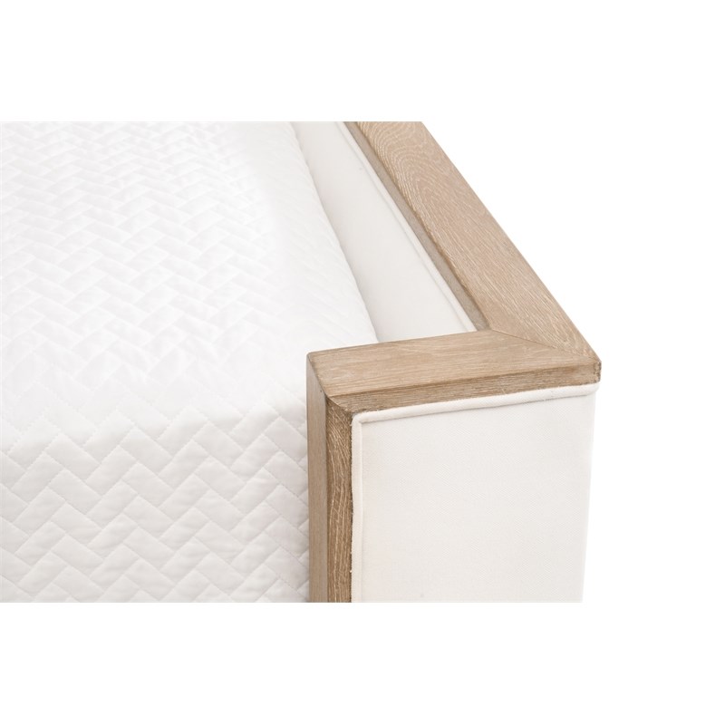 Maklaine Modern Transitional Wood Standard King Bed in Pearl