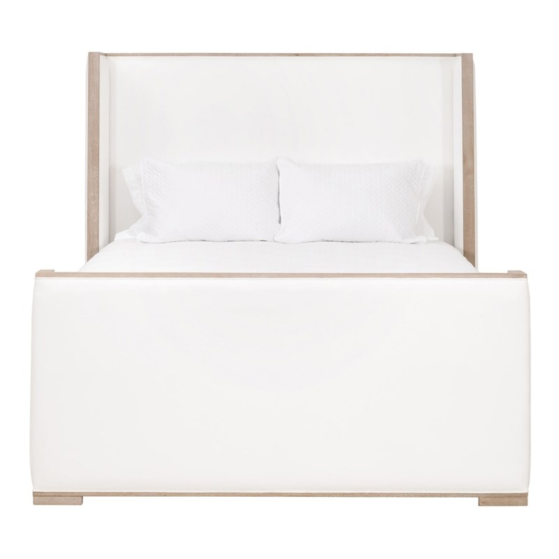 Maklaine Modern Transitional Wood Standard King Bed in Pearl