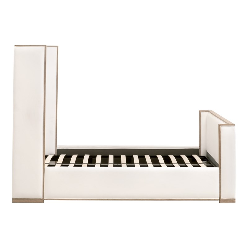 Maklaine Modern Transitional Wood Standard King Bed in Pearl