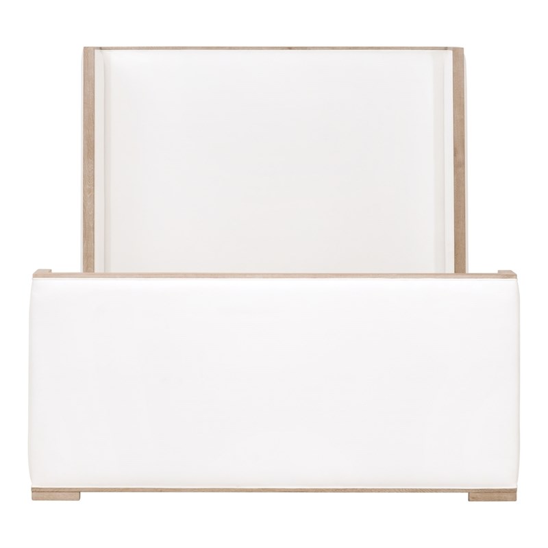 Maklaine Modern Transitional Wood Standard King Bed in Pearl