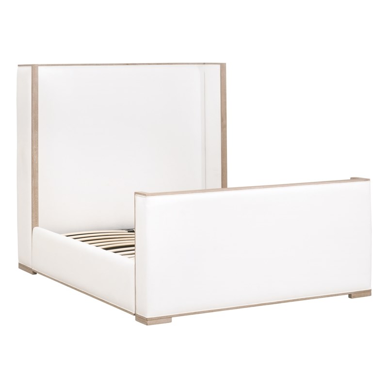 Maklaine Modern Transitional Wood Standard King Bed in Pearl