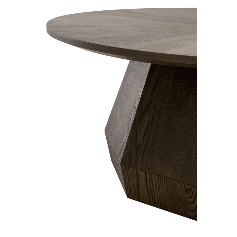 Maklaine Transitional Coffee Table in Burnished Brown Ash Wood
