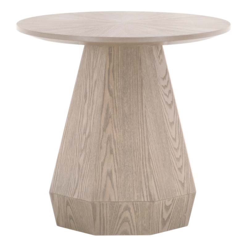 Maklaine Modern Transitional End Table in Natural Gray Ash Wood
