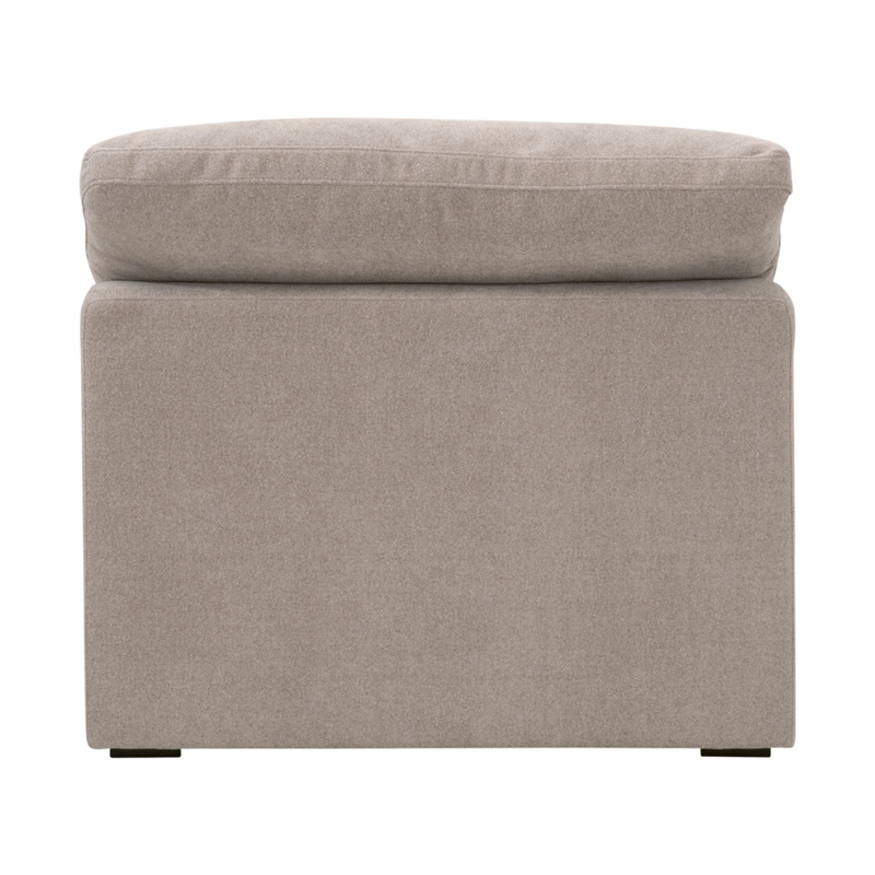 Maklaine Modular Armless Chair in Taupe Micro Boucle Fabric & Espresso