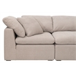 Maklaine Modular Corner Chair - Performance Taupe Micro Boucle Fabric & Espresso