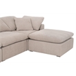 Maklaine Modular Corner Chair - Performance Taupe Micro Boucle Fabric & Espresso