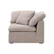 Maklaine Modular Corner Chair - Performance Taupe Micro Boucle Fabric & Espresso