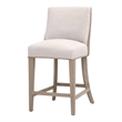 Maklaine Modern Transitional Counter Stool in Beige & Brown Fabric