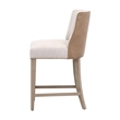 Maklaine Modern Transitional Counter Stool in Beige & Brown Fabric