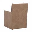Maklaine Transitional Arm Chair With Casters in Beige & Brown Fabric