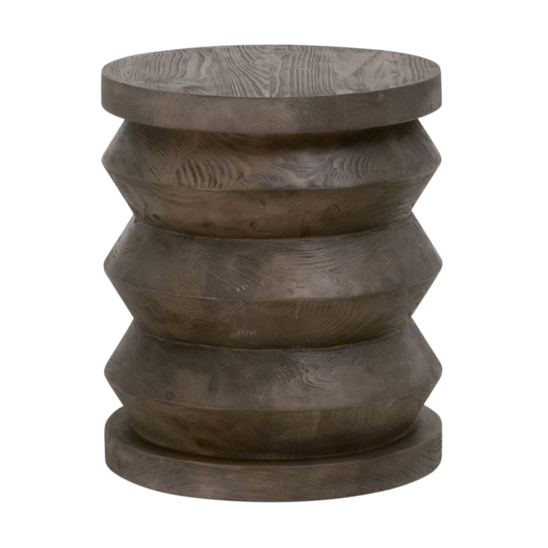 Maklaine Modern Transitional Accent Table in Brown Solid Wood