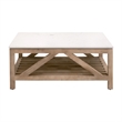 Maklaine Quartz Natural Beige Square Coffee Table Compact 42