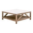 Maklaine Quartz Natural Beige Square Coffee Table Compact 42