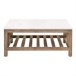 Maklaine Quartz Natural Beige Square Coffee Table Compact 42