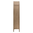 Maklaine Transitional Storage Bookcase in Natural Beige Solid Wood & Cane
