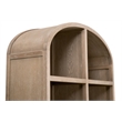 Maklaine Transitional Storage Bookcase in Natural Beige Solid Wood & Cane