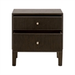 Maklaine Contemporary Transitional 2-Drawer Nightstand in Brown