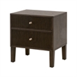 Maklaine Contemporary Transitional 2-Drawer Nightstand in Brown