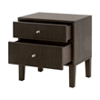 Maklaine Contemporary Transitional 2-Drawer Nightstand in Brown
