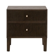 Maklaine Contemporary Transitional 2-Drawer Nightstand in Brown