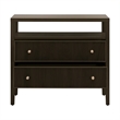 Maklaine Transitional Open Shelf 2-Drawer Nightstand in Brown