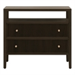 Maklaine Transitional Open Shelf 2-Drawer Nightstand in Brown