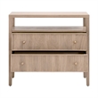 Maklaine Transitional Open Shelf 2-Drawer Nightstand in Natural