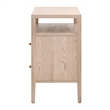 Maklaine Transitional Open Shelf 2-Drawer Nightstand in Natural