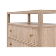 Maklaine Transitional Open Shelf 2-Drawer Nightstand in Natural